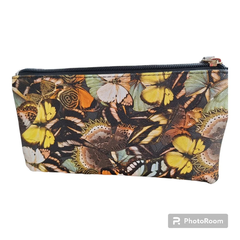 Butterfly Heritage Clutch or Organizer with Cute Snap Closure